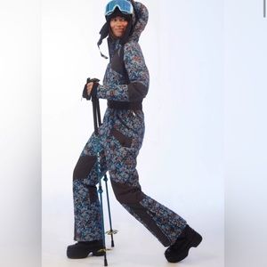 Free People FP Movement All Prepped Ski suit Onesie floral ski suit size medium